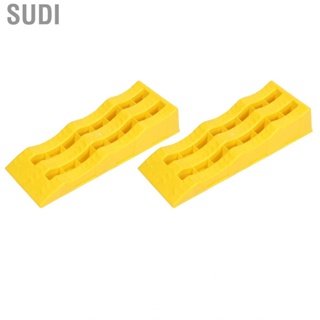 Sudi 1 Pair RV Leveling Ramps 3 Stage Yellow Trailer Camper Wheel Chocks Tire -Skid Pad for Stabilizing Uneven Ground and Parking