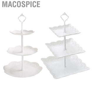 Macospice 3 Tier Dessert Stand  White Serving Tray Large  for Living Room