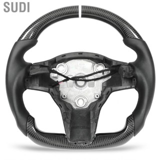 Sudi Car Steering Wheel Sport Racing Perfect Fit Carbon Fiber for Model 3 Y