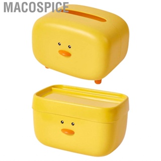 Macospice Duck Pattern Napkin Holder Case  Plastic Tissue Box Cartoon Cute Practical Yellow Fall Resistant for Restaurant