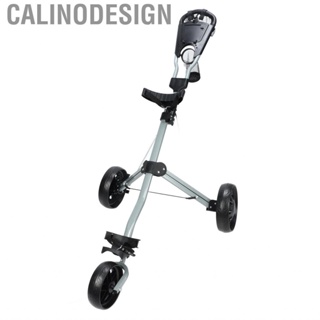 Calinodesign Golf Bag Cart EVA Non Slip Grip Metal Rivet Reinforcement Collapsible 3 Wheel Push for Course