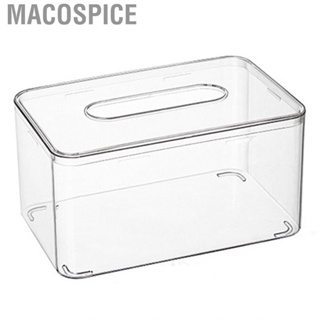 Macospice Tissue Box Holder  Napkin Opening Enlarged DIY Transparent with Webbing for Office