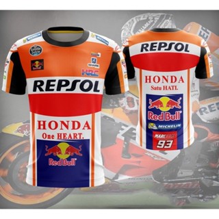 เสื้อกีฬาแขนสั้น ลายทีม HONDA Baju REPSOL MOTOGP