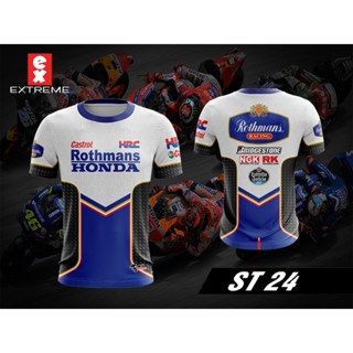 เสื้อยืด พิมพ์ลาย Honda HRC Rothmans Sublimation Jersey 3 มิติ สําหรับผู้ชาย