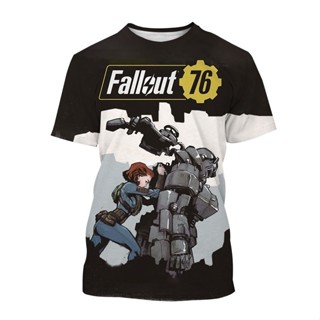 Fallout 76 เสื้อแขนสั้น พิมพ์ลายเกม 3d แฟชั่นฤดูร้อน สําหรับผู้ชาย 3dt