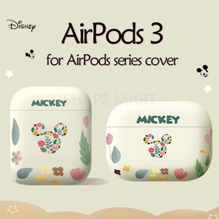 เคสหูฟัง ลายดอกไม้ และใบไม้ มิกกี้ สําหรับ AirPods3 AirPods3 Pro