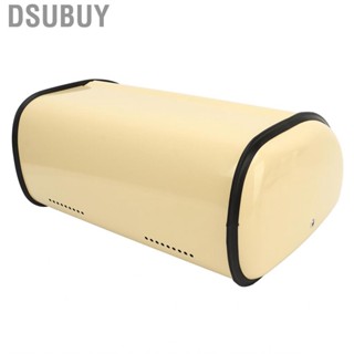 Dsubuy Metal Bread Box Champagne Color Small Drum Type Bin For Kitchen HG