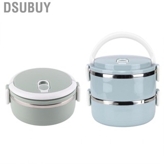 Dsubuy 0.7L Portable Insulated Lunch Box Stainless Steel Blue Thermal Rice Noddles  Container One/Double Layer