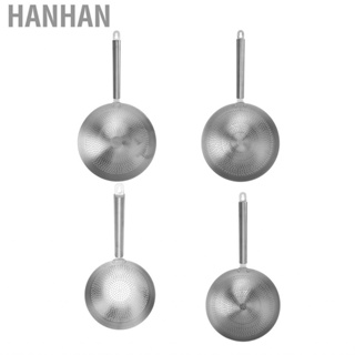 Hanhan Colander  3mm Aperture 304 Stainless Steel Fine Filter Comfortable Handle Skimmer Slotted for Kitchen