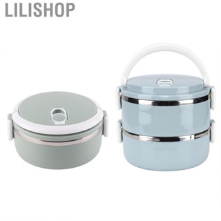 Lilishop 0.7L Portable Insulated Lunch Box Stainless Steel Blue Thermal Rice Noddles  Container One/Double Layer