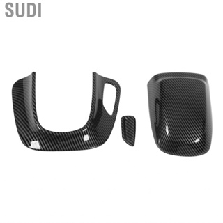 Sudi Headrest Button Ring Cover Trim Wear Proof  Aging Front Seat Carbon Fiber Style for Car