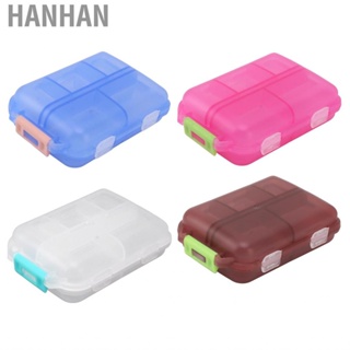 Hanhan Box Case Plastic  10 Compartments Buckle Lock Weekly Portable Container