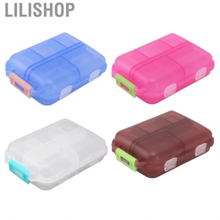 Lilishop Box Case Plastic  10 Compartments Buckle Lock Weekly Portable Container