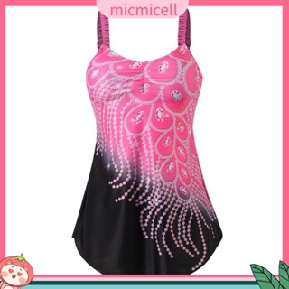 Mic_ ชุดว่ายน้ํา Tankini เซ็กซี่ สายปรับได้ สองชิ้น สําหรับผู้หญิง 2 ชิ้น ต่อชุด