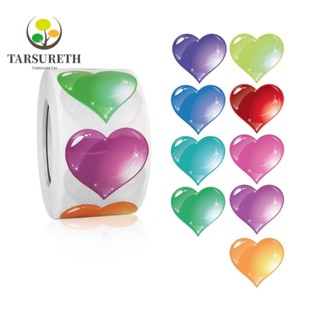 Tarsureth สติกเกอร์ฉลาก รูปหัวใจ มีกาวในตัว ขนาดเล็ก 1.5 นิ้ว หลากสี สไตล์ธุรกิจ