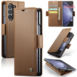 เคสโทรศัพท์มือถือหนัง กันกระแทก กันขโมย พร้อมช่องใส่บัตร สําหรับ Samsung Galaxy Z Fold5