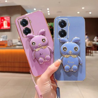 เคส Vivo Y77 5G 2022 Y76 / T1 / T1 Pro เคสพร้อมตัวยึดสามมิติ พับได้ ซิลิโคน เคสโทรศัพท์ แบบนุ่ม