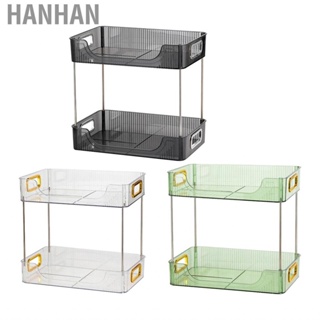 Hanhan 2 Tier Desktop Storage Rack Organizer Modern Space Saving Sundries Holder Shelves for Office Kitcken Home Decoration