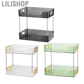 Lilishop 2 Tier Desktop Storage Rack Organizer Modern Space Saving Sundries Holder Shelves for Office Kitcken Home Decoration