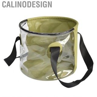 Calinodesign 10L Folding Water Bucket  Comfortable Touch PVC Translucent Beautiful Apperance for Travel