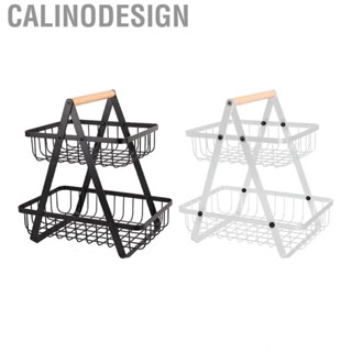 Calinodesign 2 Tier Fruit   Strong Bearing Layer Storage Stand Carbon Steel Nondeformable for Outdoor Camping