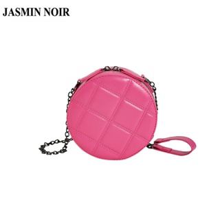 Jasmin NOIR กระเป๋าสะพายไหล่ หนัง PU ลายสก๊อต แต่งสายโซ่ ขนาดเล็ก สําหรับผู้หญิง