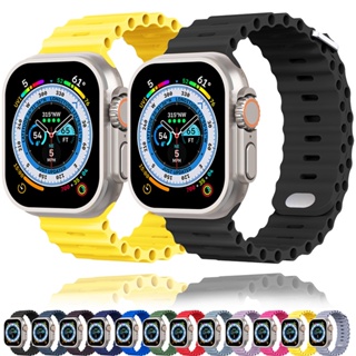 สายนาฬิกาข้อมือซิลิโคน สําหรับ Apple Watch Band 44 มม. 45 มม. Ultra 49 มม. 41 มม. 42 มม. 40 มม. 38 มม. iWatch series 8 7 6 SE 4 5 3 2