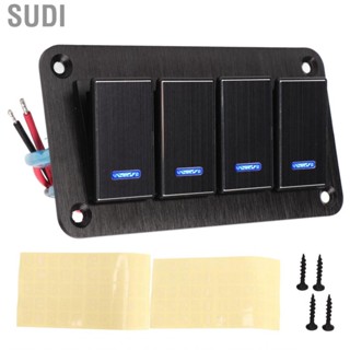 Sudi 4 Gang Rocker Switch Control Panel  3 Pin On Off Prewired Car