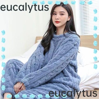 Eucalytus1 ชุดนอน ผ้าฟลีซ ผ้ากํามะหยี่ แบบหนา ให้ความอบอุ่น 45-75 กก. สําหรับผู้หญิง