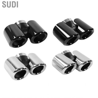 Sudi Exhaust Tail Throat  Quad Tip Stainless Steel Carbon Fiber Rust Proof for Car