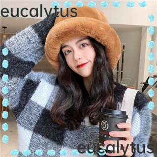 Eucalytus1 หมวกบักเก็ตลําลอง ให้ความอบอุ่น ขนกระต่ายเทียม แฟชั่นฤดูหนาว สําหรับชาวประมง