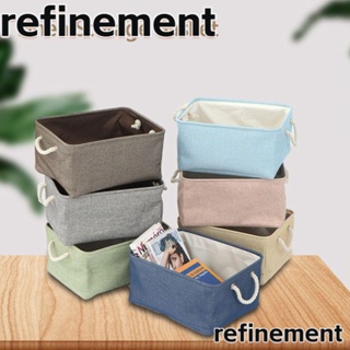 Refinement ตะกร้าเก็บชุดชั้นใน ถุงเท้า ผ้าลินิน แบบพับได้ คุณภาพสูง สําหรับเด็ก