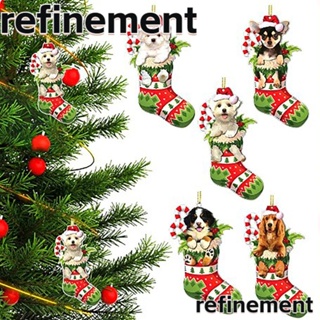 Refinement ตุ๊กตาเอลฟ์ เพนแดน คริสต์มาส อะคริลิค สําหรับตกแต่งภายในรถยนต์ ของขวัญเด็ก