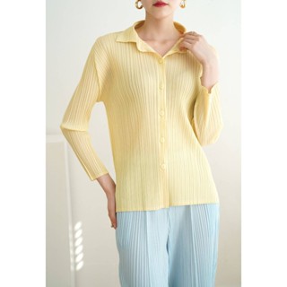 Restock!! 2MUAY รุ่น GJO7807 BASIC COLLAR PLEAT TOP เสื้ออัดพลีทงานคุณภาพ 5สี FREE SIZE