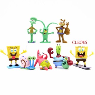 Cleoes โมเดลฟิกเกอร์ PVC รูปการ์ตูน SpongeBob Patrick Star Crab น่ารัก สําหรับตกแต่งบ้าน