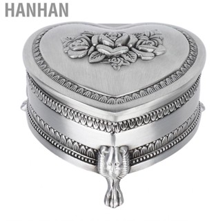 Hanhan Zinc Alloy Trinket Box Heart Shape Vintage Durable Delicate for Desktop Girls Birthday