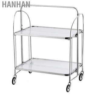 Hanhan Storage Rolling Cart  Stable Sliding Foldable 2 Tier Rack for Bedroom