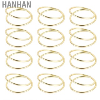 Hanhan 12pcs Spiral Napkin Rings Matte Gold Table For Party Reception