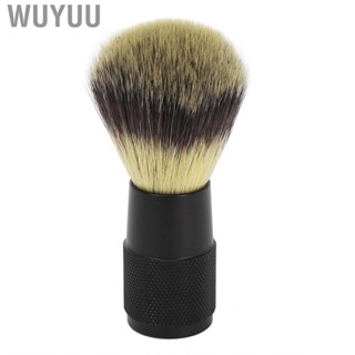 Wuyuu Synthetic Foaming Beard Brush Soft Black Handle for Men Cleansing