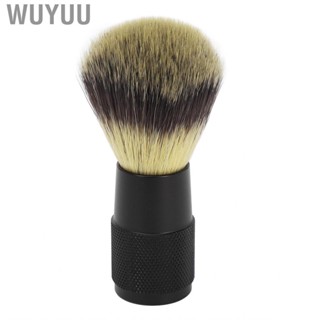 Wuyuu Synthetic Foaming Beard Brush Soft Black Handle for Men Cleansing