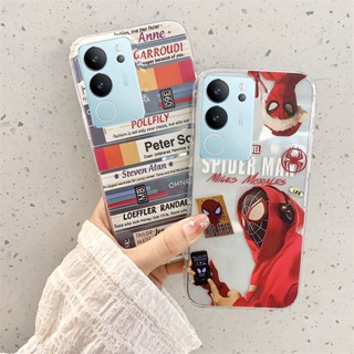 พร้อมส่ง เคสโทรศัพท์มือถือ ซิลิโคนนิ่ม TPU ใส กันกระแทก ลายการ์ตูนสไปเดอร์แมน สําหรับ VIVO V29 5G V29 2023 V29 5G