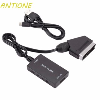 Antione SCART เป็น HDMI แปลงสายเคเบิล DC เสียบแล้วใช้งานได้เลย อินพุตเศษซาก HDMI เอาท์พุต HDMI HD ลิงค์สายเคเบิล SCART เป็นสาย HDMI