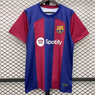 เสื้อกีฬาแขนสั้น ลายทีมชาติฟุตบอล Barcelona 2023-24 ชุดเหย้า สําหรับผู้ชาย