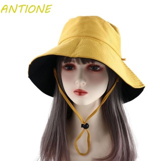 Antione หมวกปีกกว้าง หมวกบักเก็ต สไตล์เกาหลี หรูหรา ฤดูร้อน สําหรับผู้หญิง