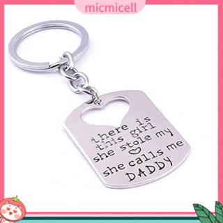 Mic_ ชุดเครื่องประดับ พวงกุญแจ สร้อยคอ จี้ตัวอักษร Love Heart Daddy and Girl