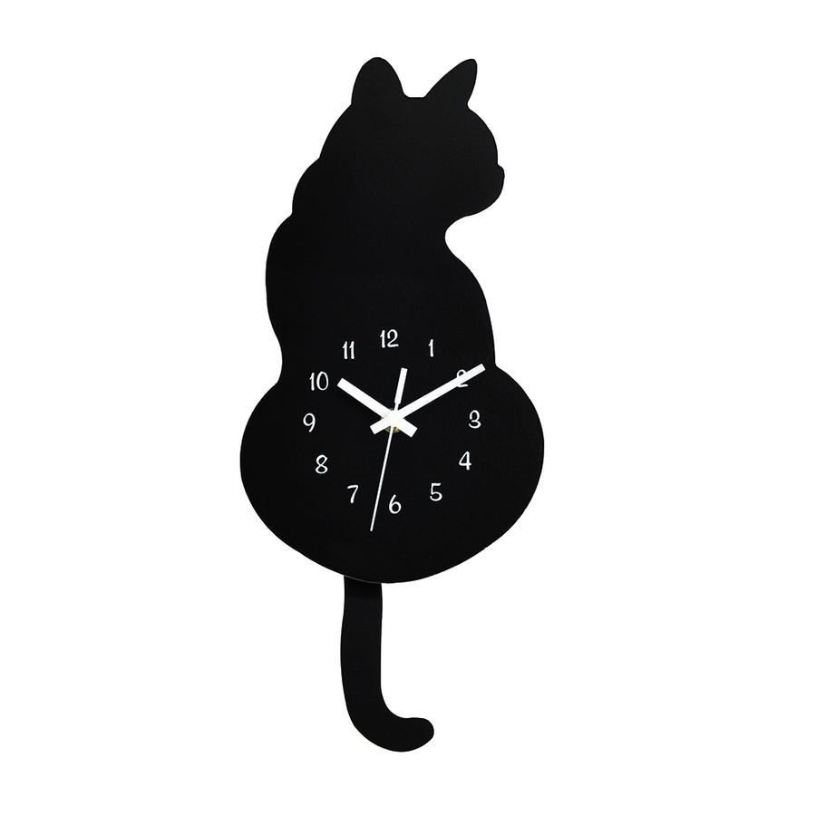 shophome468-COZY นาฬิกาแขวนผนัง รุ่น MEAOW ขนาด 5.0x17.2x40.0 ซม. สีดำ รับประกันของเเท้