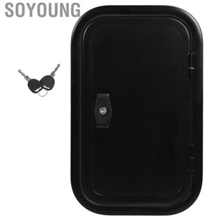 Soyoung RV Baggage Door Black Heavy Duty Square Rounded Corners With Flat Lock and Keys for Camper