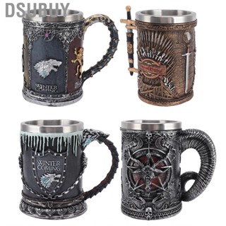 Dsubuy Viking Beer Mug  Easy To Clean Cold Resistant Reusable Resin Stainless Steel Liner Wear for Home