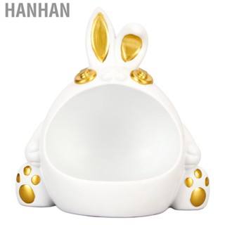 Hanhan Rabbit Storage Statue  Slip Mat Soft Color Figurine Fashion Box Large  Even Coloring Safe Resin for Bedroom