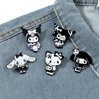 SANRIO เข็มกลัดหยก รูปการ์ตูนสุนัข Melody KT Cat Badge น่ารัก สําหรับตกแต่งเสื้อผ้า กระเป๋า หมวก ฮาโลวีน